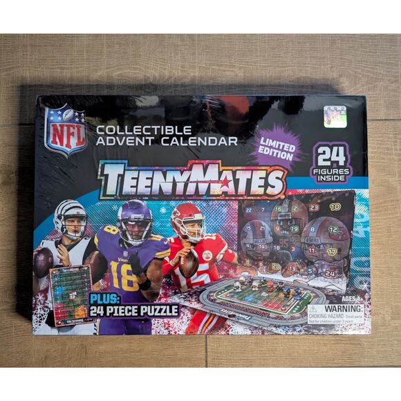 NFL TeenyMates Collectible AdventCalendar LimitedEdition 24 Figures + Puzzle NEW - Picture 1 of 2